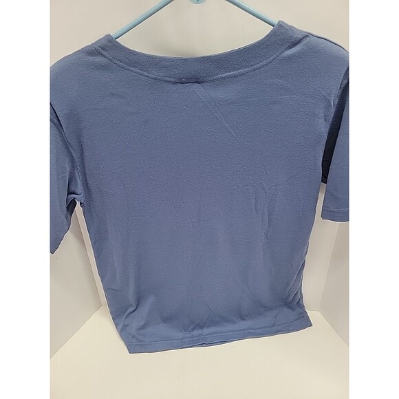 Vtg Separate Issue Women's Blue Embroidered Short Sleeve Shirt Top Size L - Picture 9 of 12